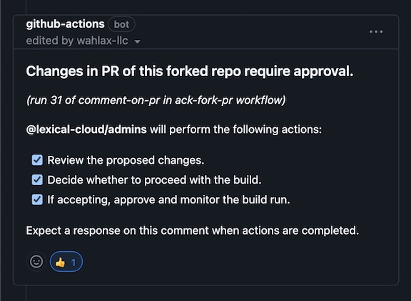 Staging Approval PR Comment